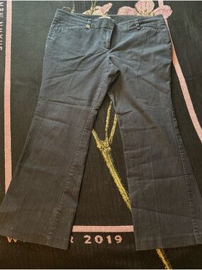 New York & Company Dark Blue Stretch Size 16 Petite Pants